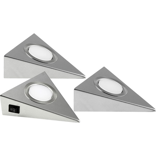Heitronic Cortina LED under-cabinet light, set of 3, remote