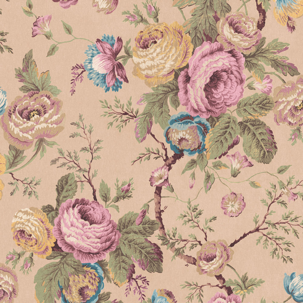 LAURA ASHLEY Uffington Roses Plaster Pink Wallpaper