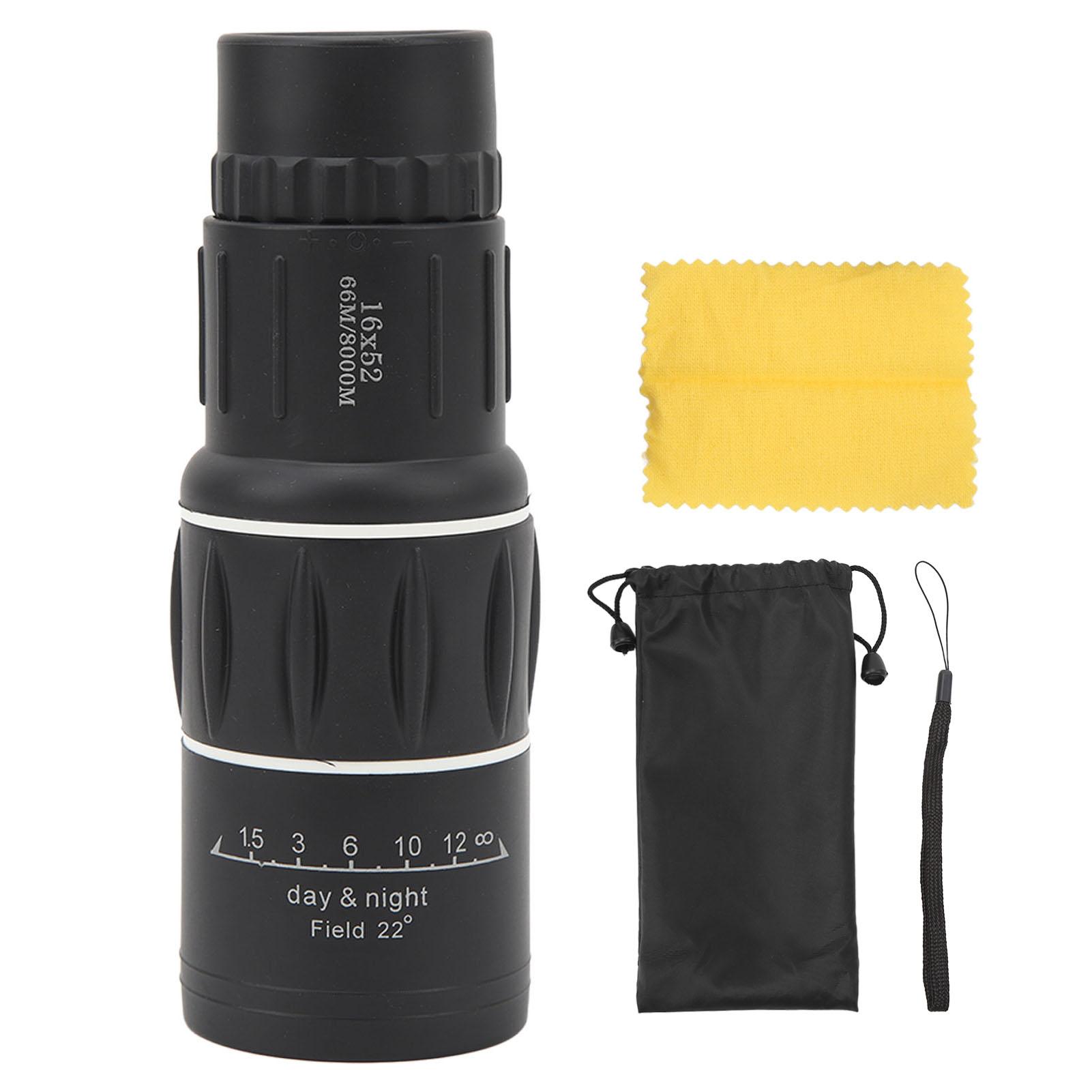 Fishine High Definition Ultra Light Pocket Telescope 16x52 Black HD Monoculars Portable Pocket Telescope