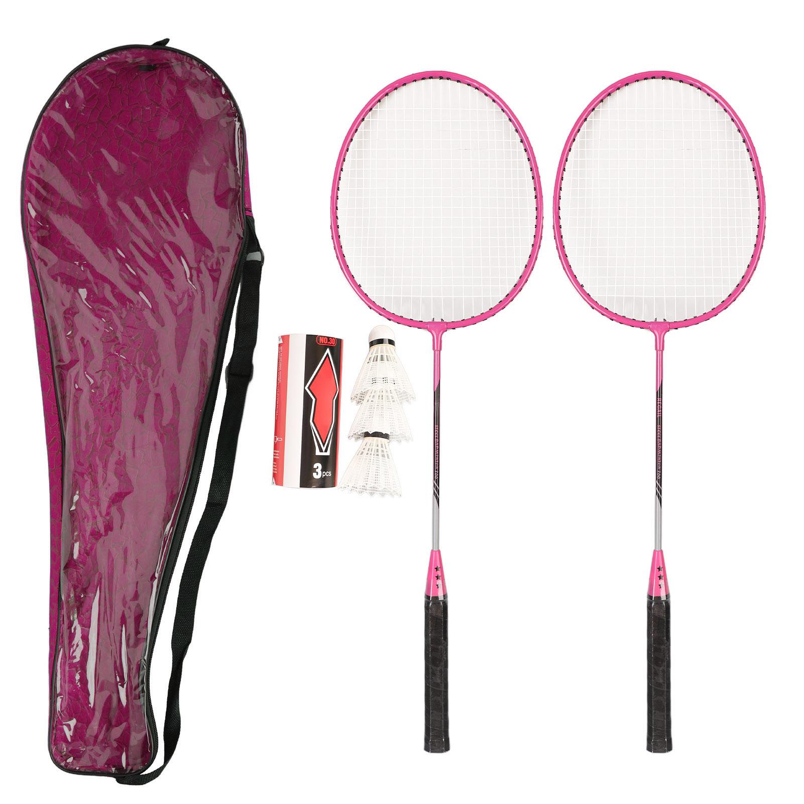Vestidos Badminton Rackets Iron Alloy Lightweight Badminton Racquets with 3 Balls for Beginners Student