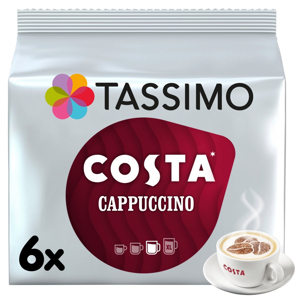 Tassimo Costa Cappuccino Coffee Pods x6