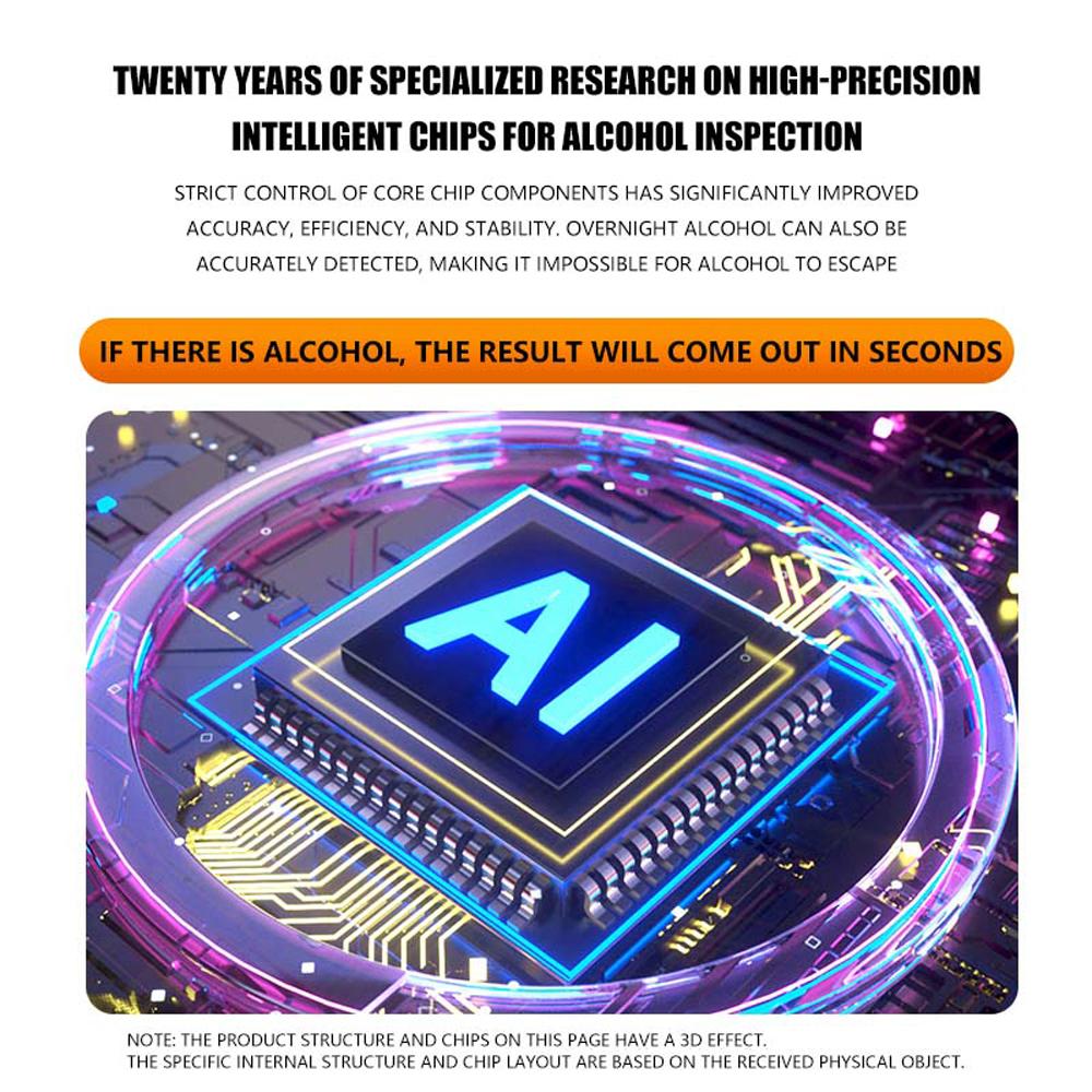 Beautyyy Alcohol Tester Portable High Accuracy Breathalyzer Breath Alcohol Detector with LED Light and 5 0 black