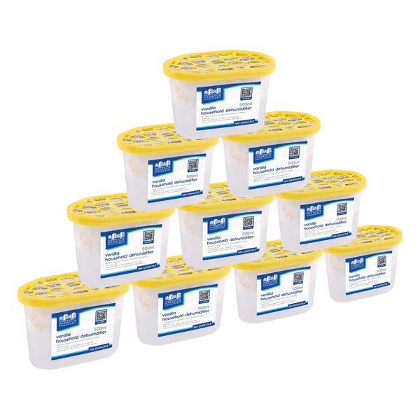 Harbour Housewares Interior Dehumidifiers - 500Ml - Vanilla - 10X Anti-Mould Condensation Absorber Moisture Trap Air Freshener