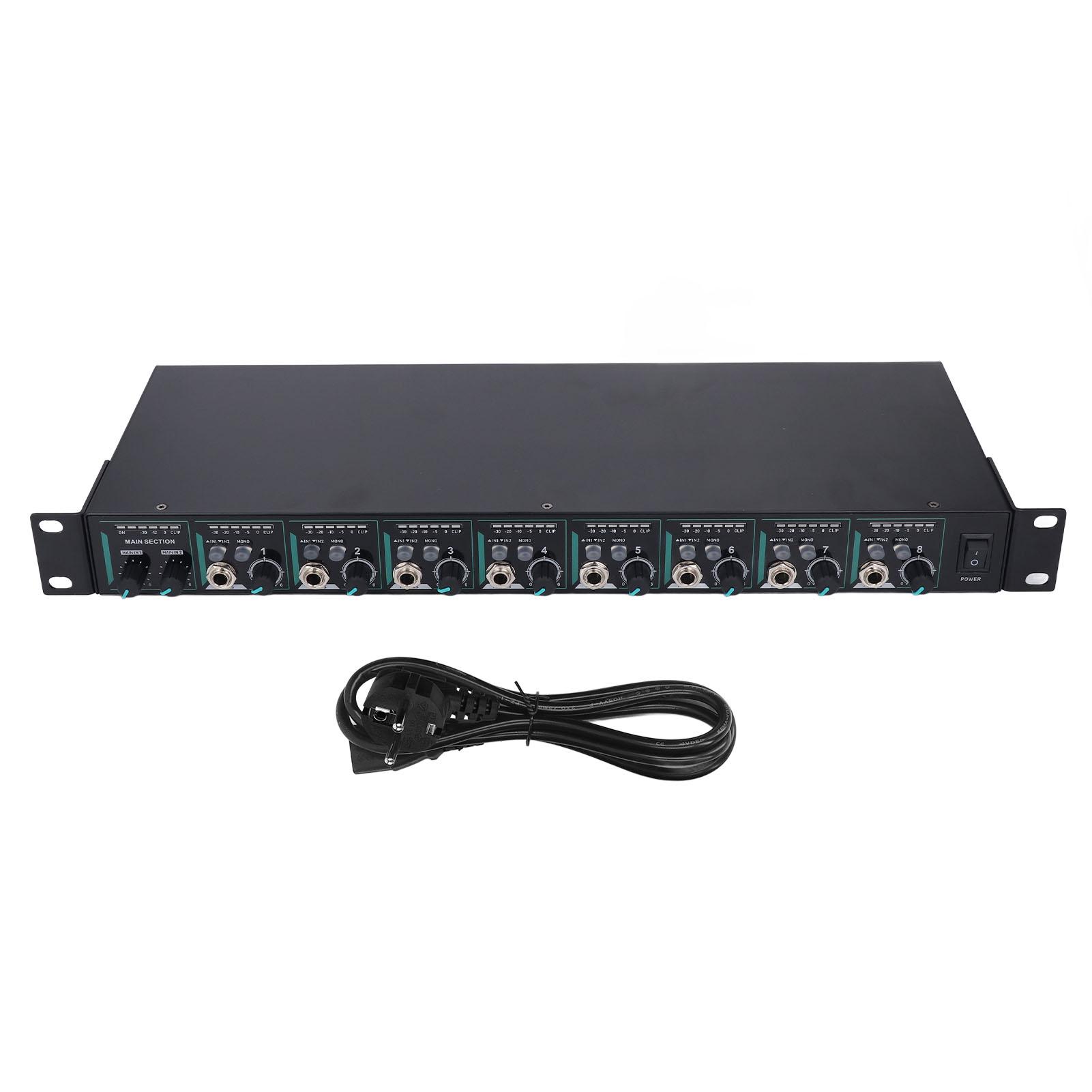 DIYelecs Headphone Amp Splitter Low Noise Professional 8 Channel 14 Inch Input Output Plug Headphone EU Plug