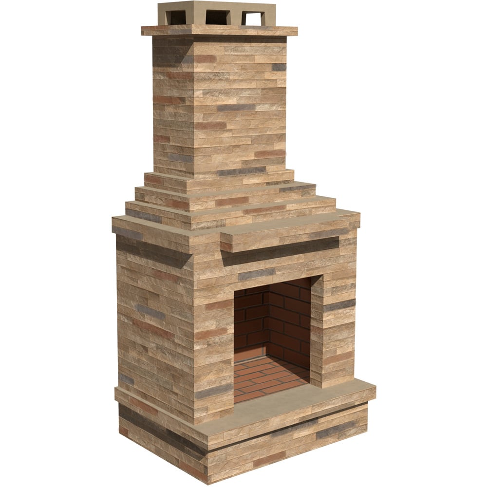 Callow Light Stone Outdoor Wood Burning Fireplace