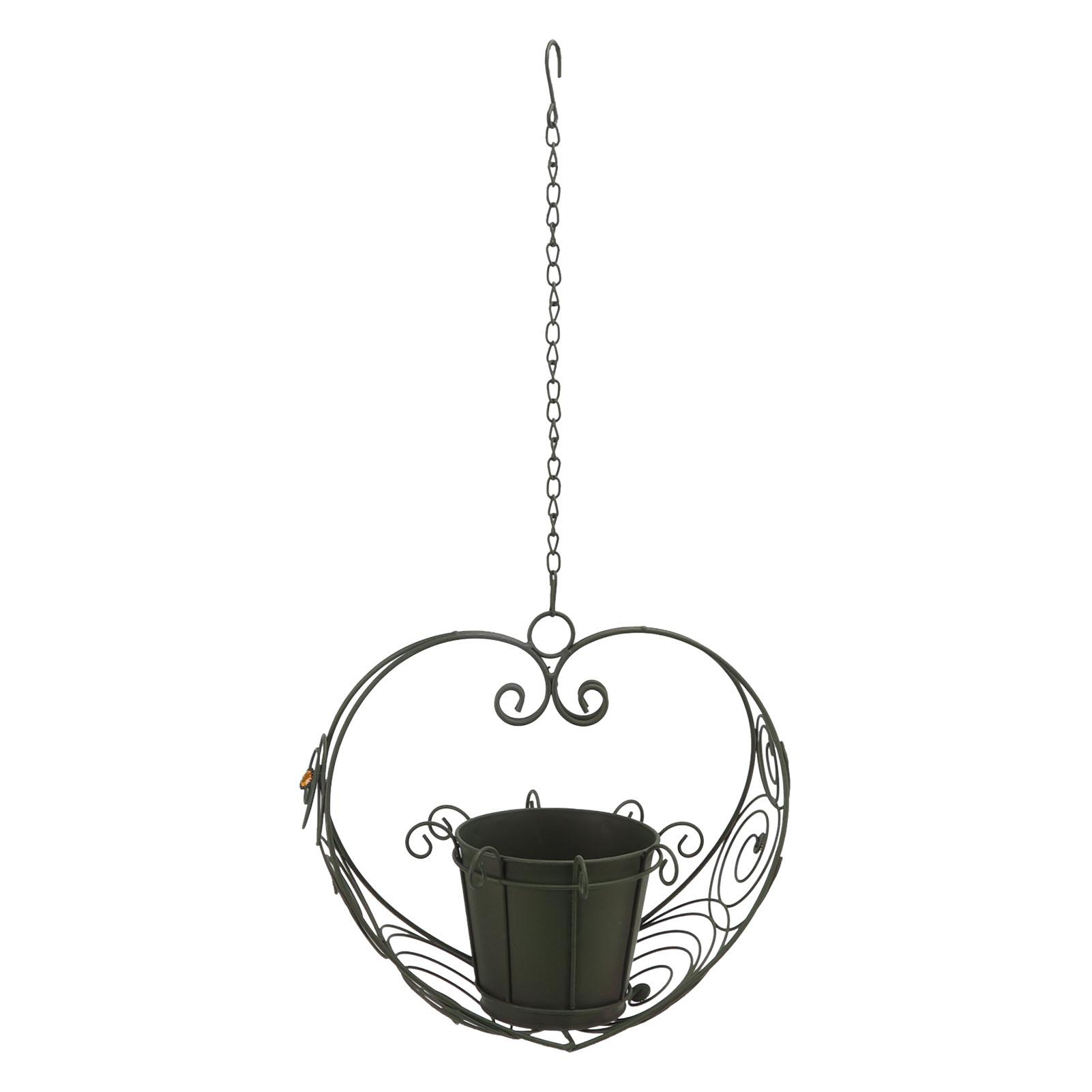 COSYHOME Hanging Baskets Flower Pot Iron Chain Hook Heart Shaped Hanging Plant Holder for Garden Courtyard