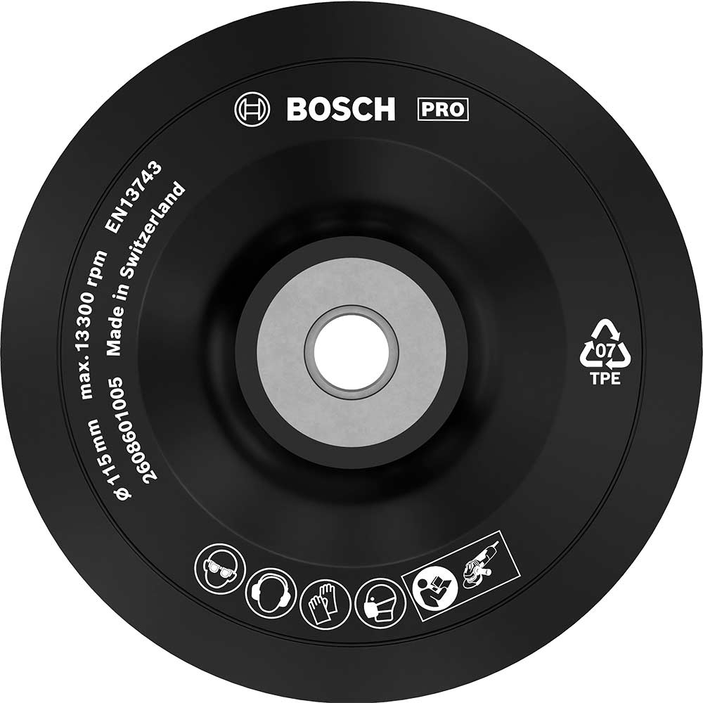 Bosch Rubber Backing Pad for Angle Grinders 115mm M14 (2608601005)