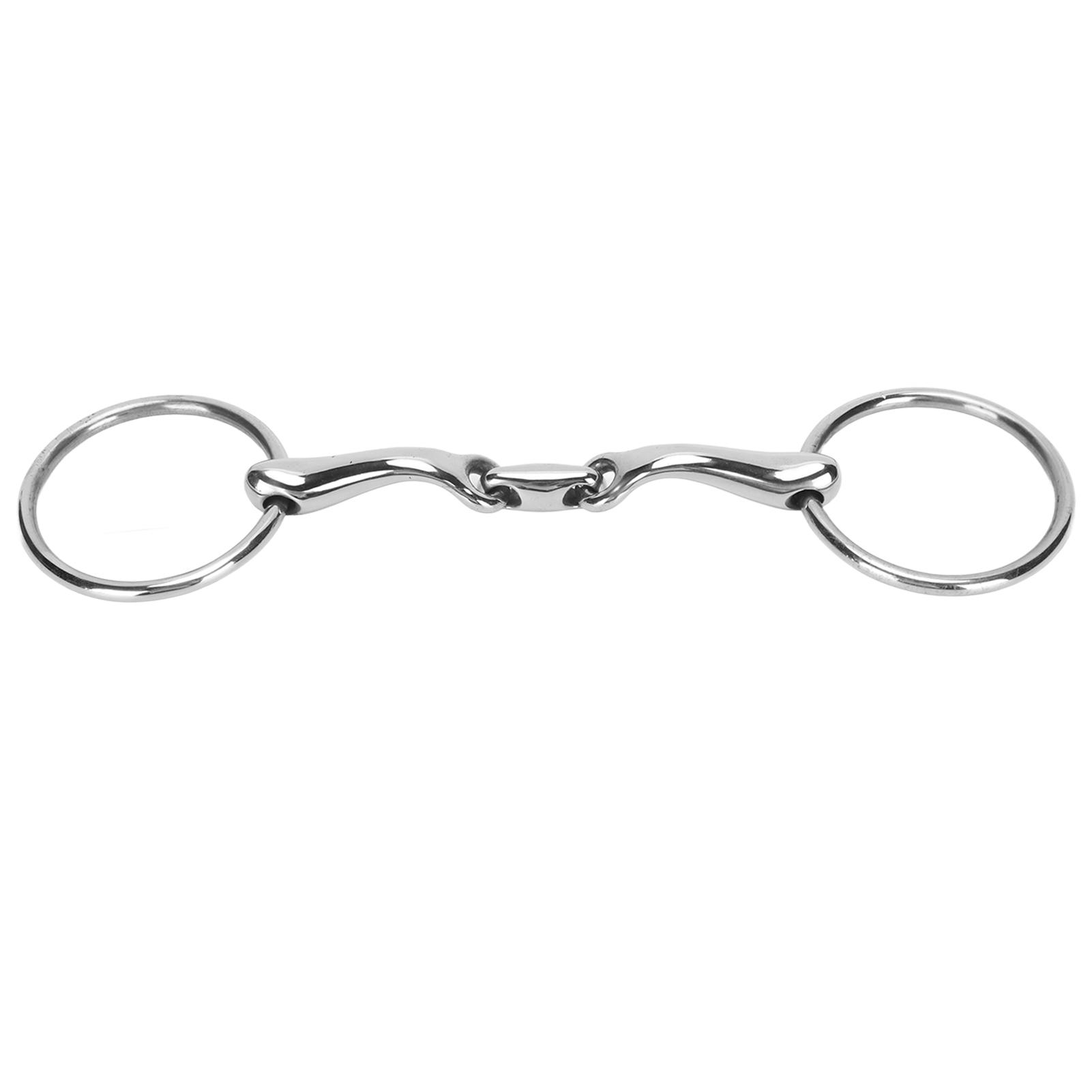TOMTOP JMS O Ring Horse Bits Flexible Linking Polished Stainless Steel Horse Mouth Bit for Horse Racing