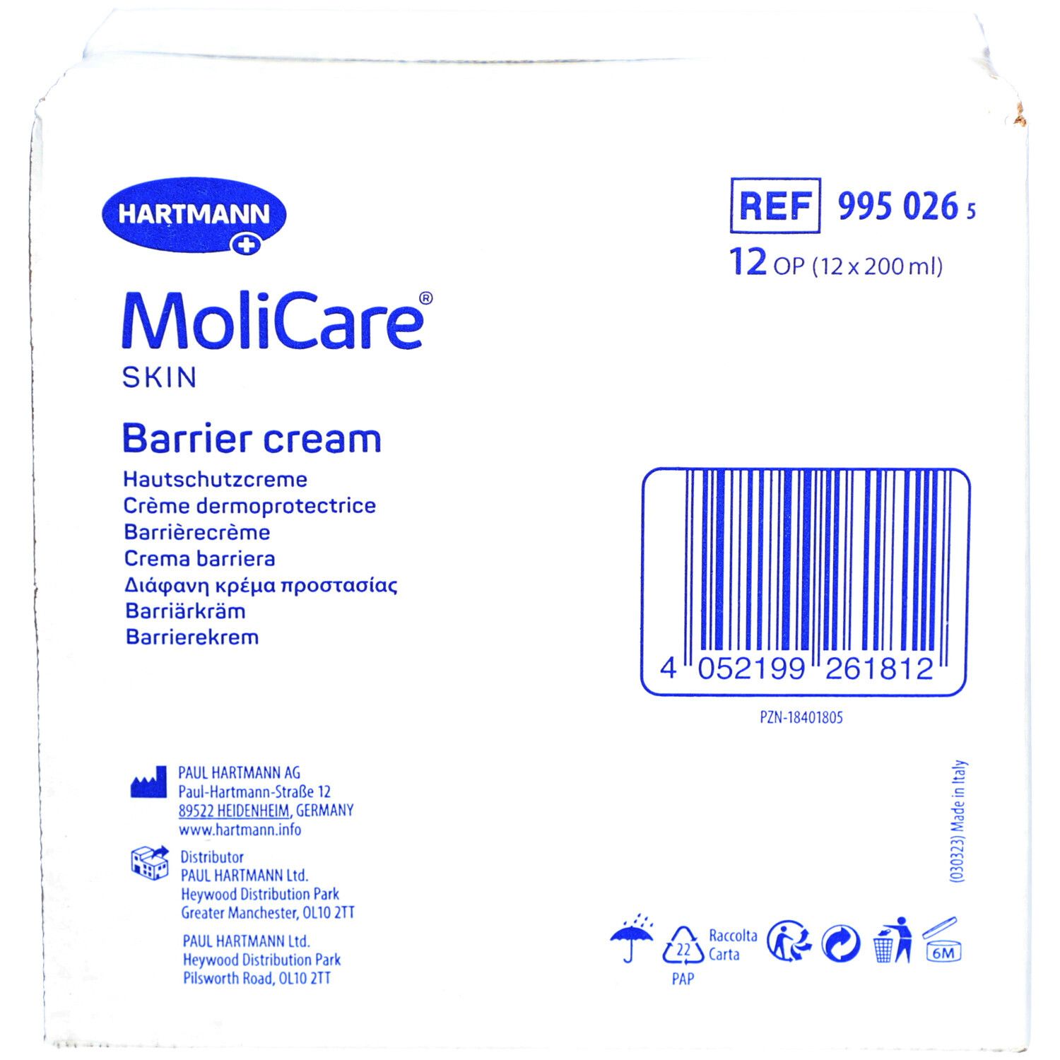 Molicare Skin Barrier Cream - 200ml