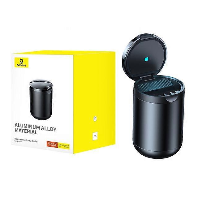 Maxpower (Black) Ashtrays Baseus Car Ashtray Rechargeable LED Light Alloy Ash Tray Aluminum