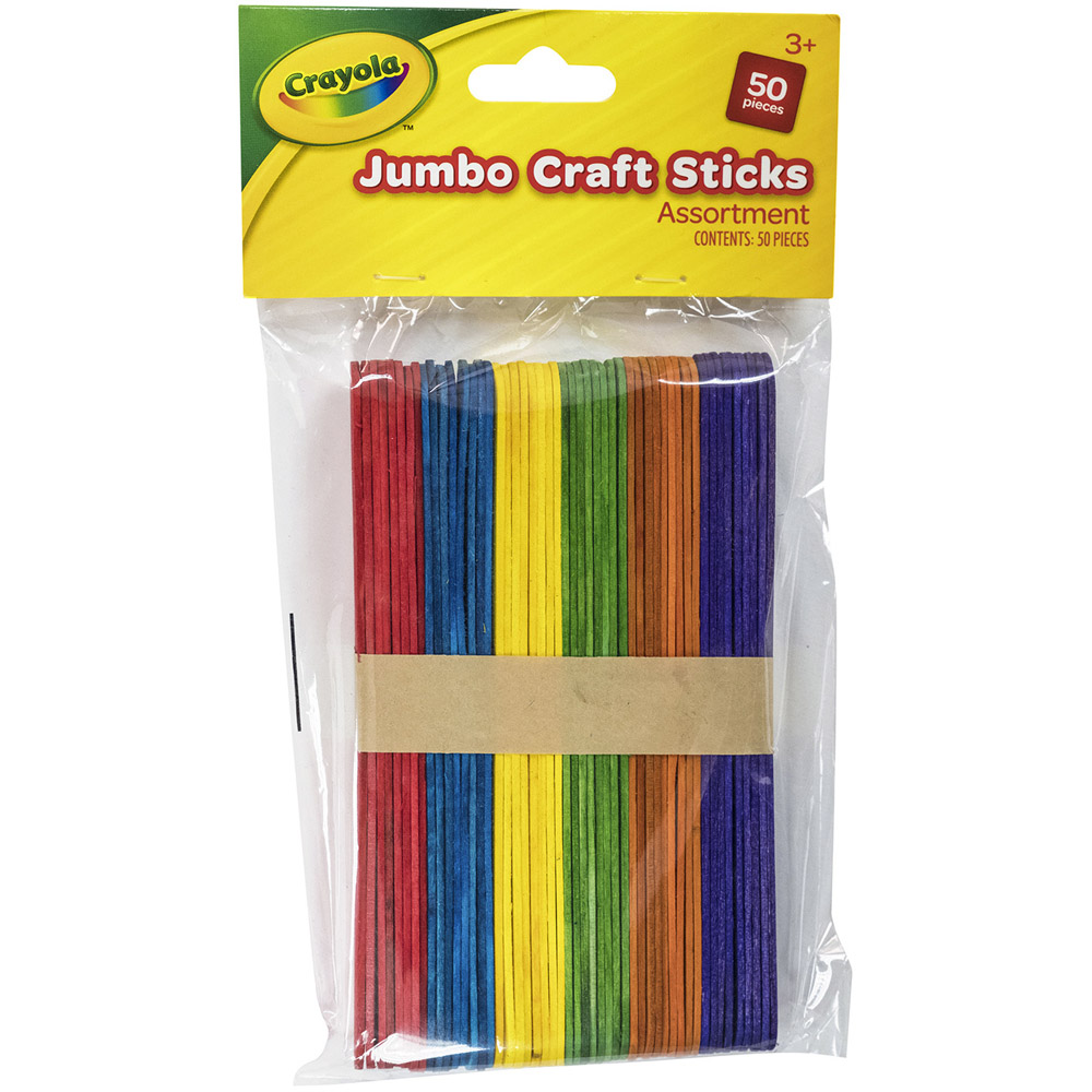 Crayola Assorted Jumbo Craft Sticks (Pack of 50)