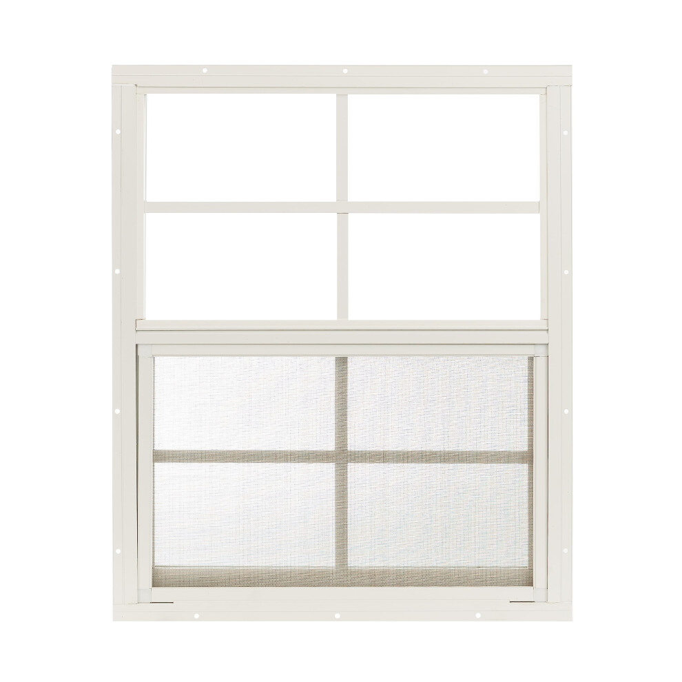 Apple Shed Window 18"" W x 23"" H Flush Mount White for Sheds Playhouses