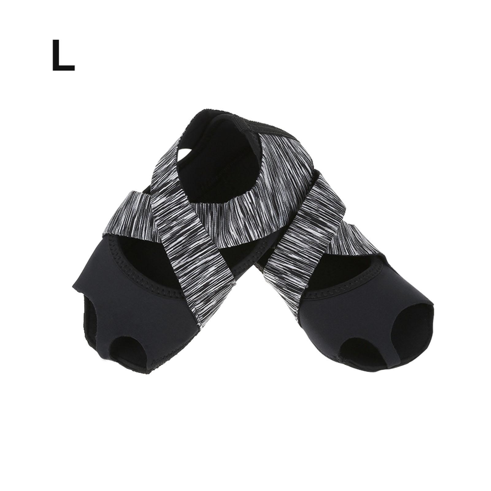 Fishine Women Yoga NOn slip Pilates Barre Soft Wrap Dance Training Shoes Grey (L 3940)