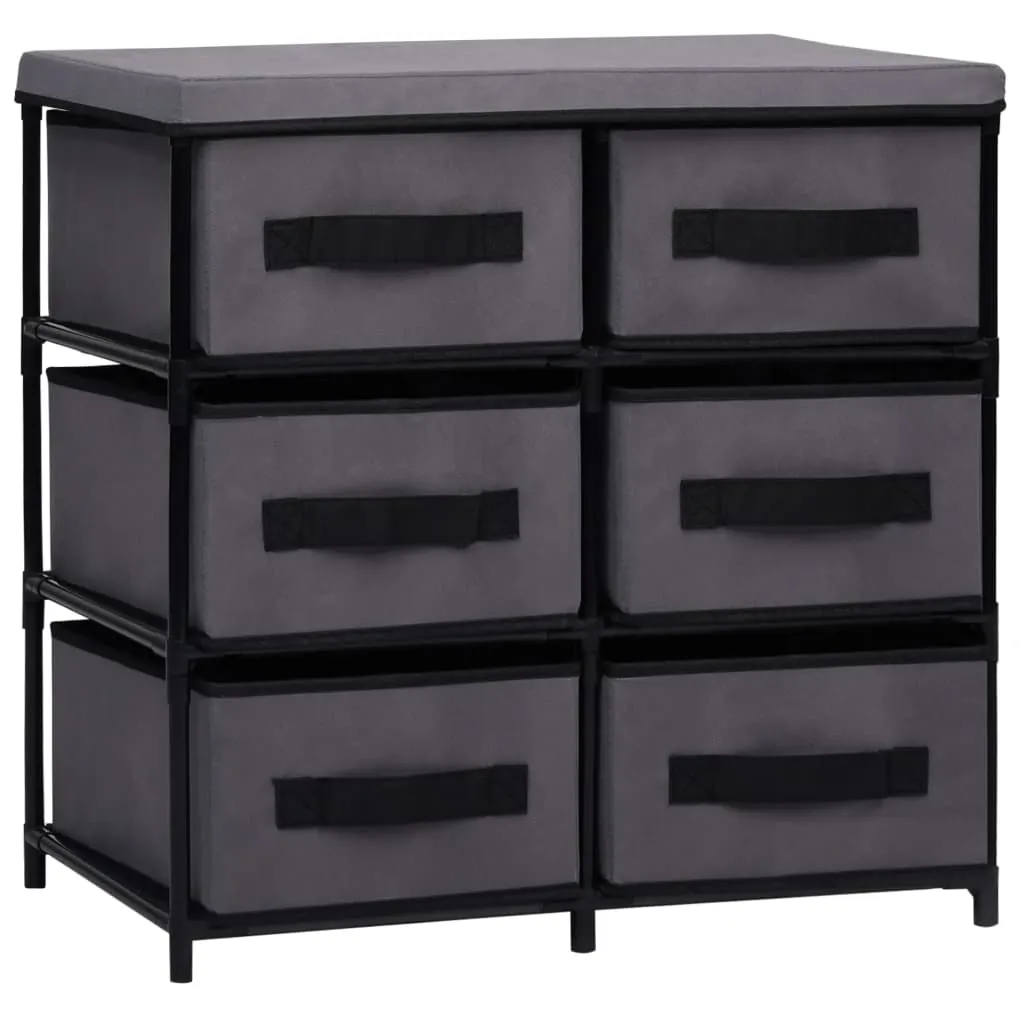 VidaXL Storage Cabinet with 6 Drawers 55x29x55 cm Grey Steel