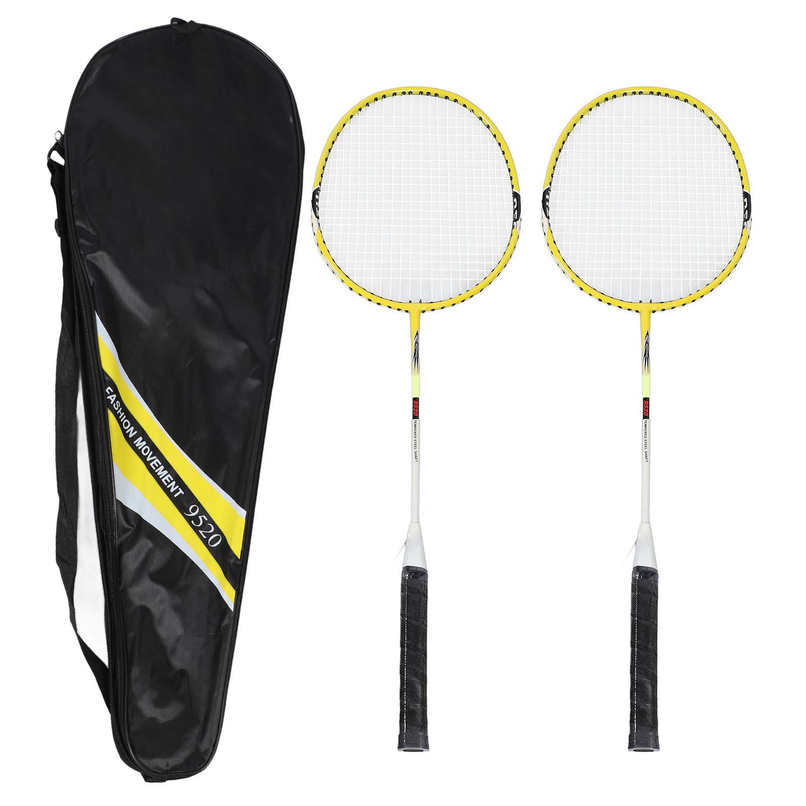 Vestidos Badminton Racket Iron Alloy Nylon Anti Slip Grip Portable Badminton Racquet with Carrying Bag for