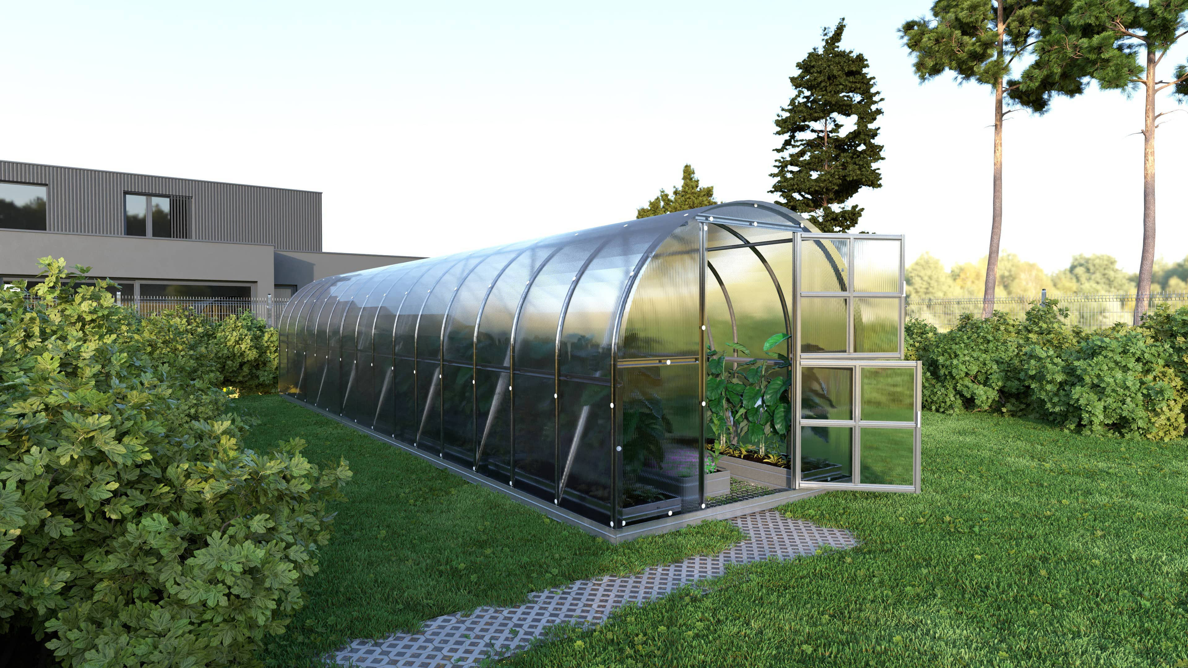 KLASIKA Green Houses Klasika Greenhouses Certified Greenhouse Klasika Arch 30M2, 3M X 10M, 6 mm Polycarbonate Cover