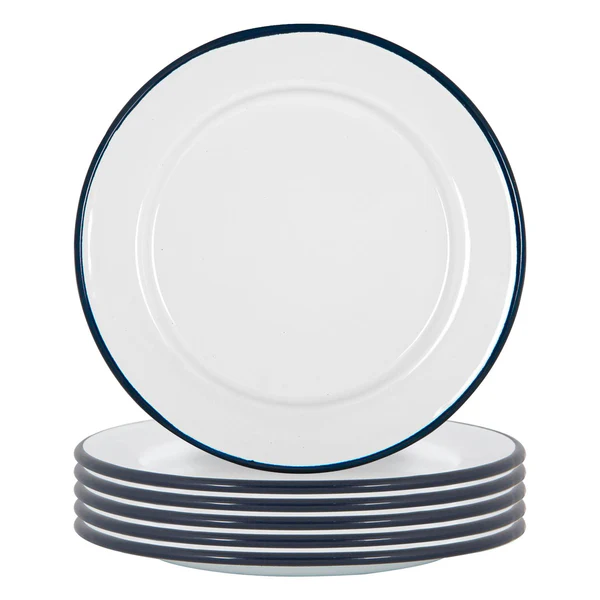 Argon Tableware 20cm White Enamel Side Plates | Pack of Six | By Argon Tableware