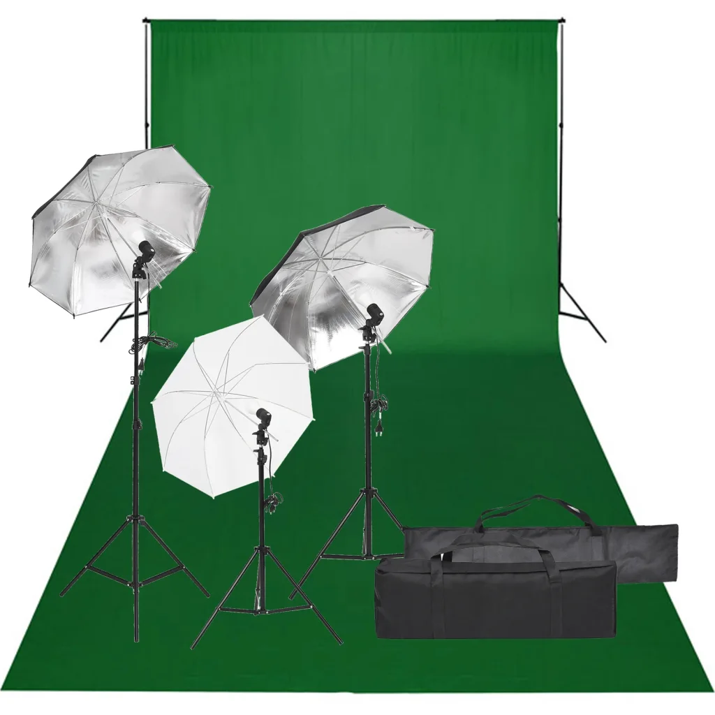 VidaXL Photo Studio Kit with Light Set and Backdrop