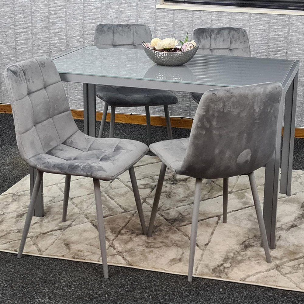 KOSY KOALA Dining grey Table Set with 4 Chairs - Grey