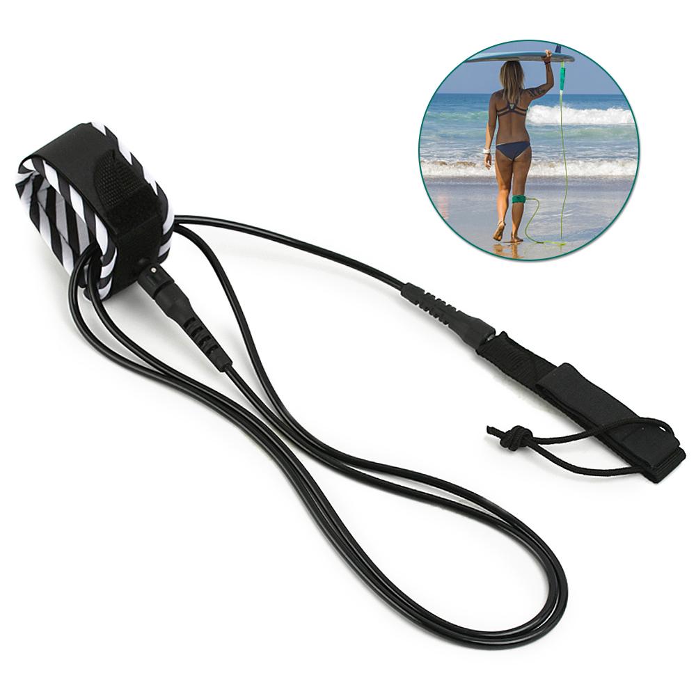 TOMTOP JMS Surf Leash Surfing Surfboard Leash Smooth Steel Swivel Surfing Leg Rope Paddleboard Leash 6FT/8FT/10FT 6ft