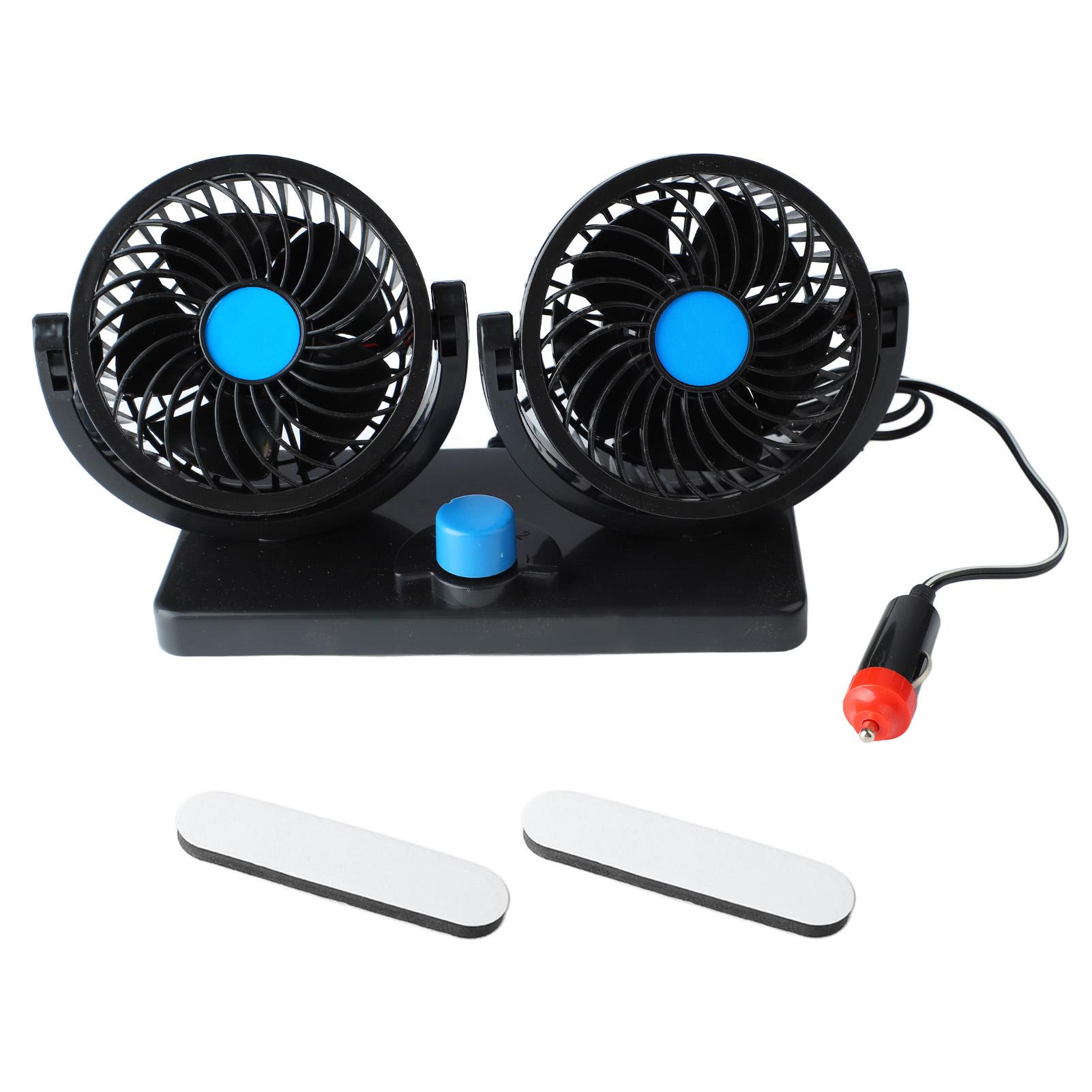 ZEBLAZE Double Head Car Fan 12v Dashboard Fans 360 Degree Rotatable Seat Fans For Car Suvs Rv