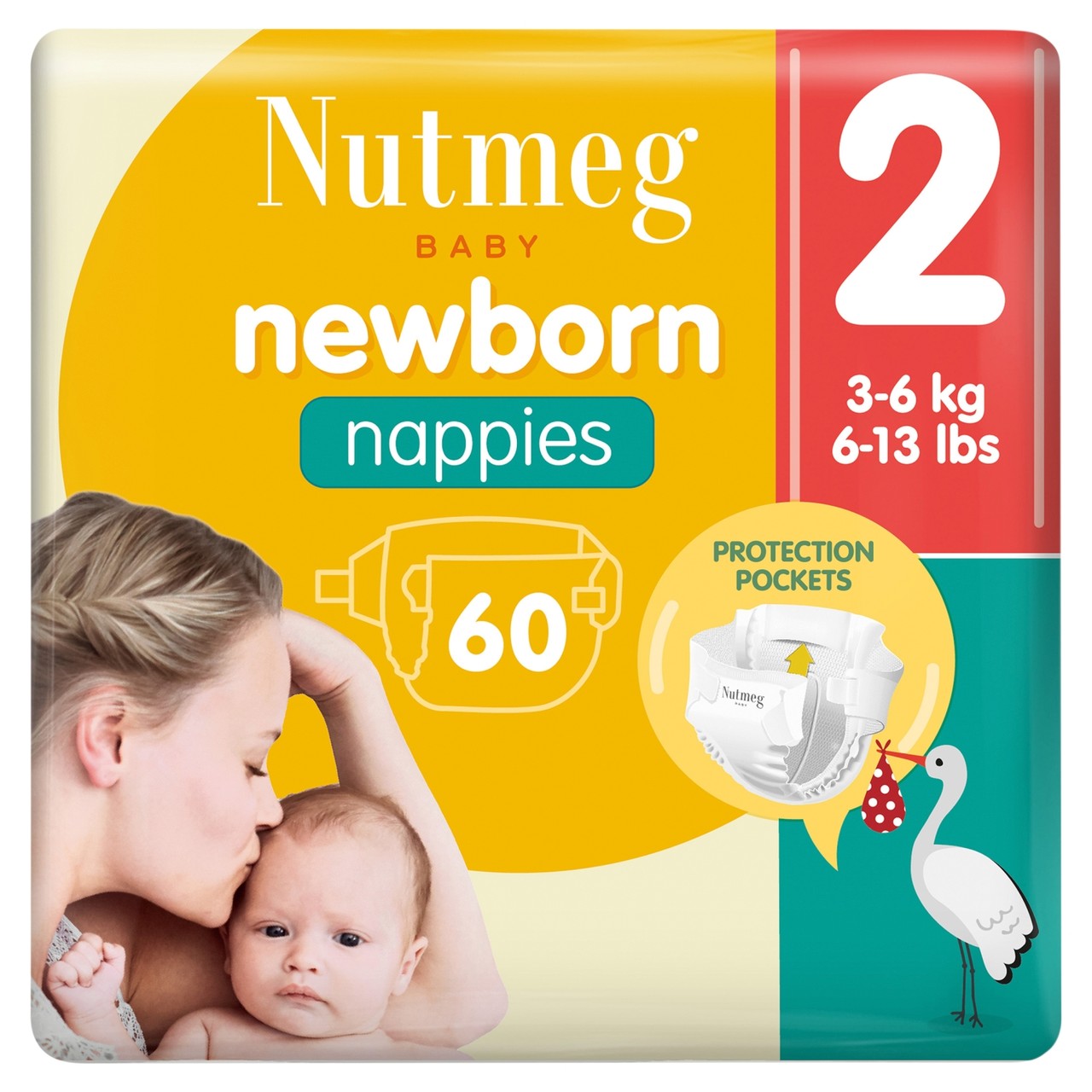 Nutmeg Newborn Nappies Size 2