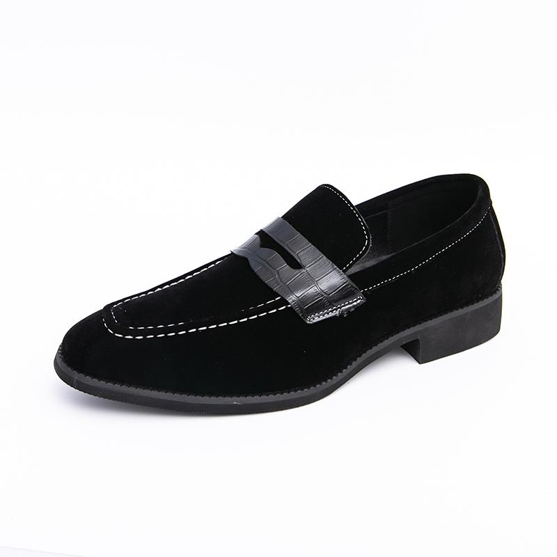 Shufl Matte Leather Shoes Formal Leather Shoes Four Season Men's Flat Shoes Wedding Shoes Business Shoes Attending Formal Occasions 46 black