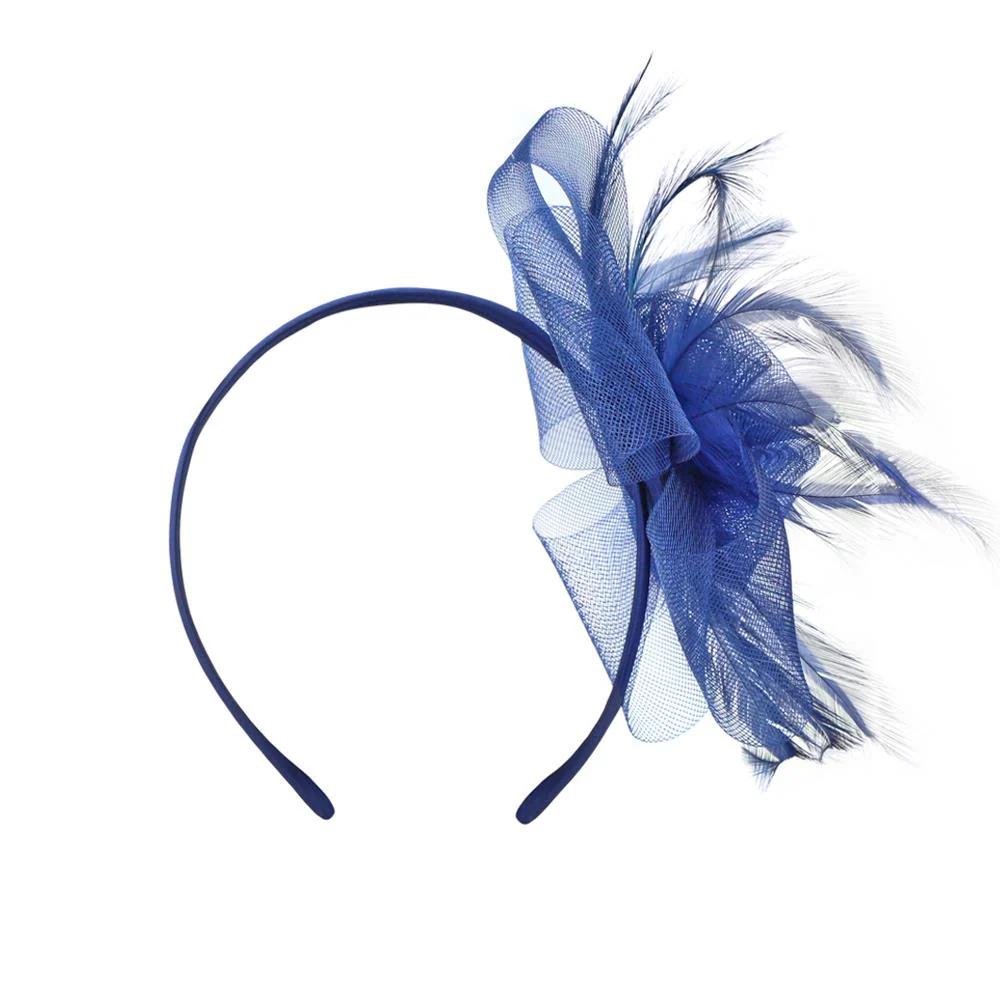 Pavers Feathered Fascinator - HARR41009 / 327 590 - Navy