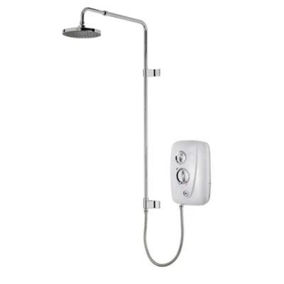 Triton T80 Easi-Fit+ Uniq Gloss White Rainfall Thermostatic Electric Shower, 9.5Kw