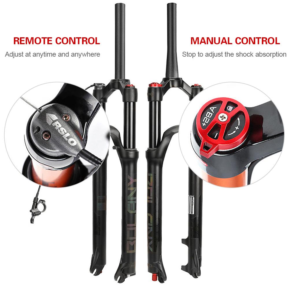 TOMTOP JMS Ultra-light 29'' Mountain Bike Air Front Fork with Remote Control Magnesium Alloy Rebound Remote control black