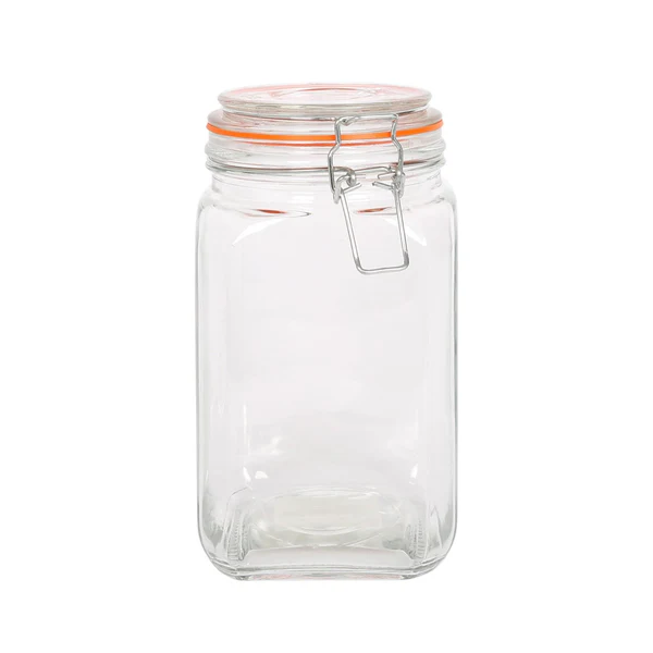 Argon Tableware Square Glass Jar With Clip-Top Lid - 1.25L