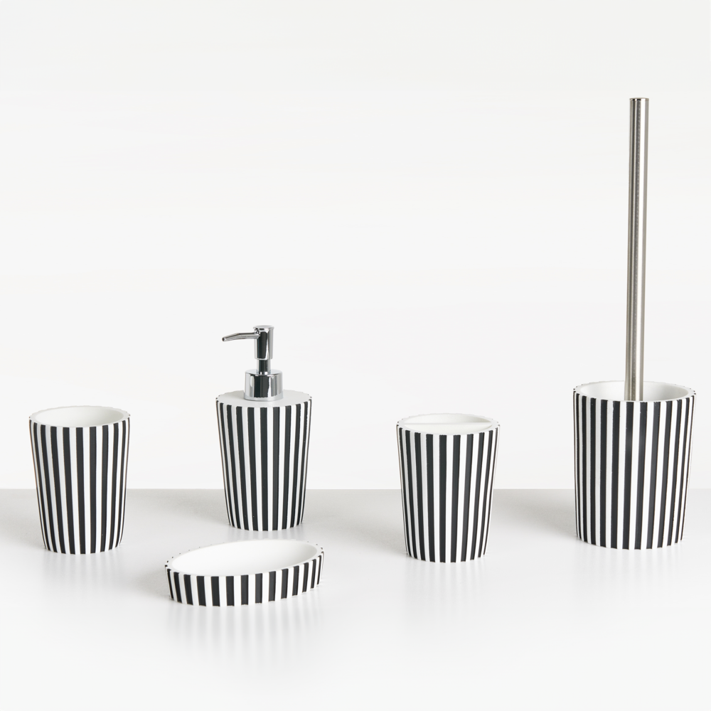 Beliani 5-piece Bathroom Accessories Set Lircay Black/ White, Black