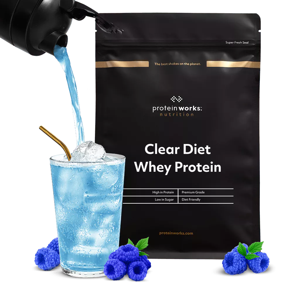Protein Works Clear Diet Whey Isolate - 20 Shakes - Blue Raspberry - 500g - Low Calorie Clear Whey - Protein Works - 20g Protein Per Serving - Juice Whey Protein