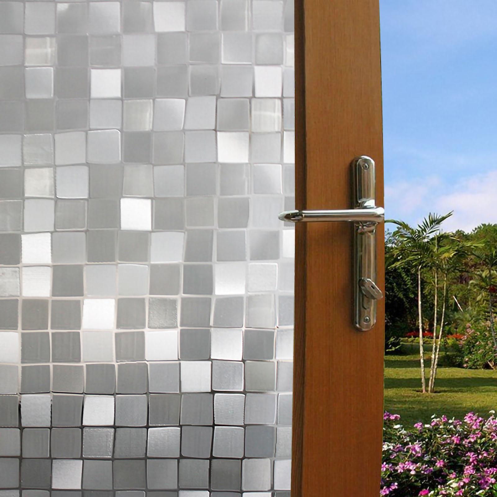 OutsideWorld Static Electricity Adhesive Free Window Clings Frosted Shading Sunscreen Window Film for Bathroom