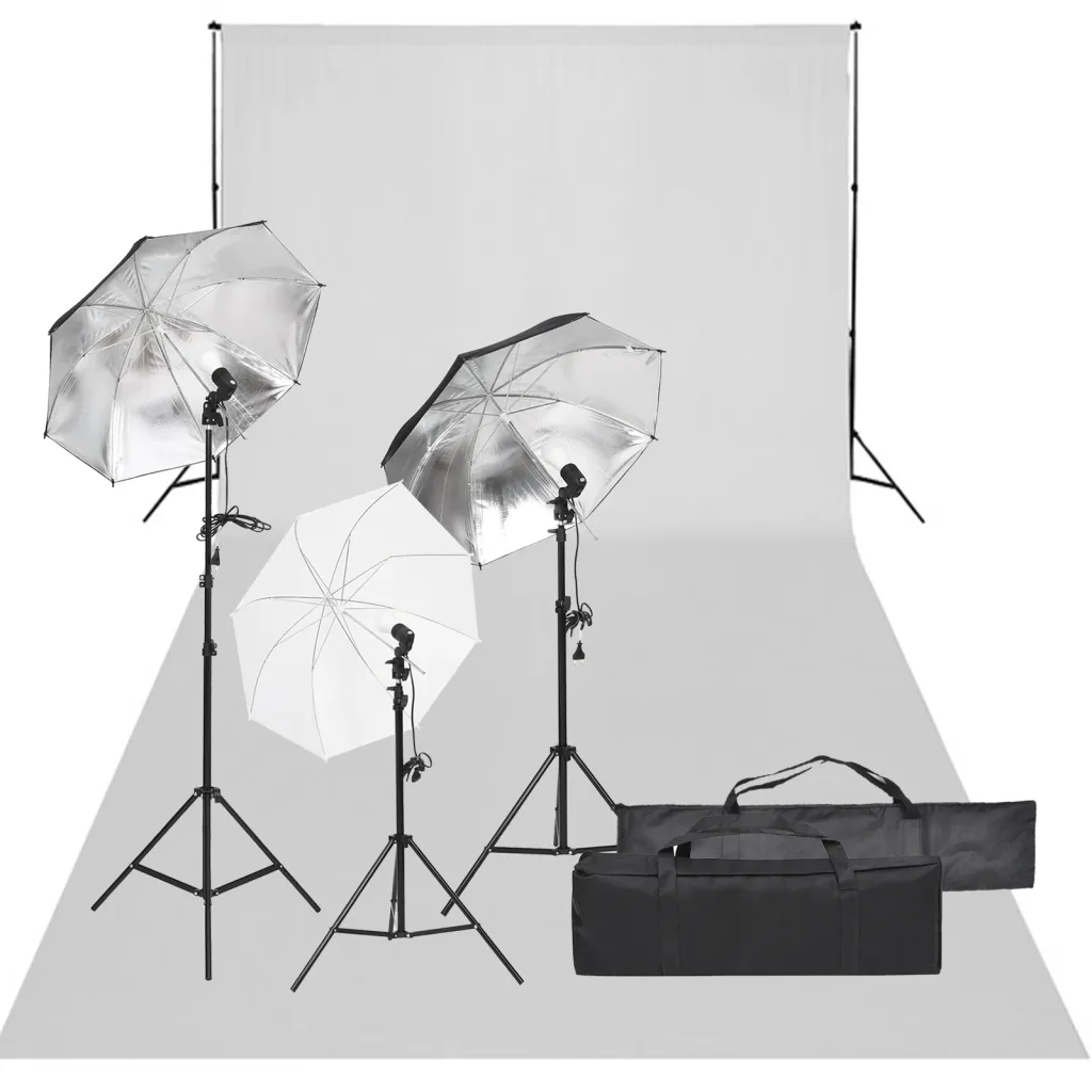 VidaXL Photo Studio Kit with Light Set and Backdrop