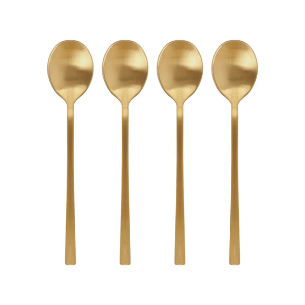 Argon Tableware Stainless Steel Teaspoons - 14.5Cm - Gold - Pack Of 4