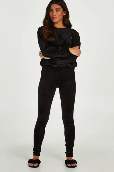 Hunkemoller Velour leggings Black