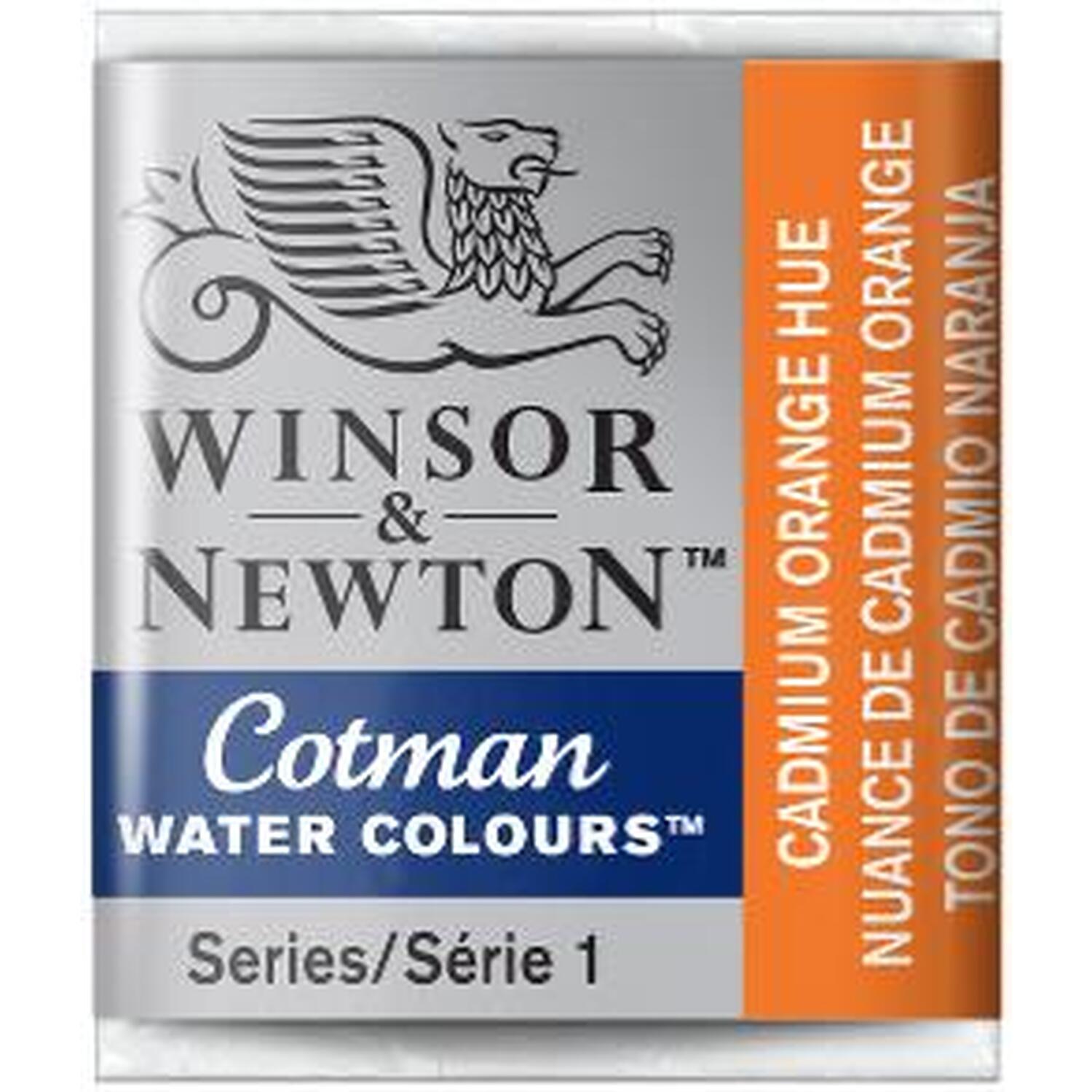 Winsor And Newton Cotman Half Pan Water Colours - CAD ORANGE HUE