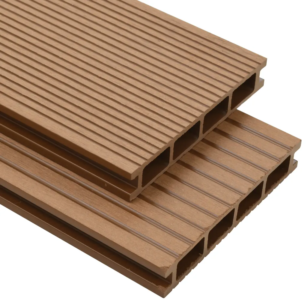 VidaXL WPC Hollow Decking Boards with Accessories 16 m² 2.2 m Teak