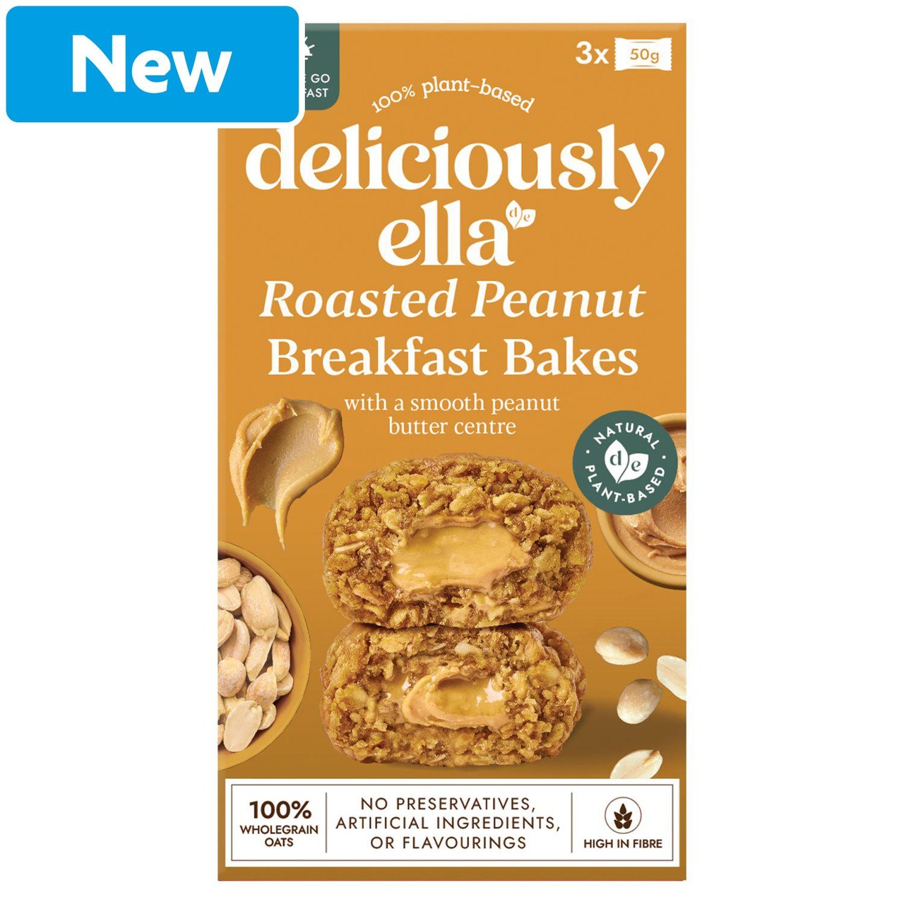 Deliciously Ella Peanut Butter Breakfast Bakes 3x50g