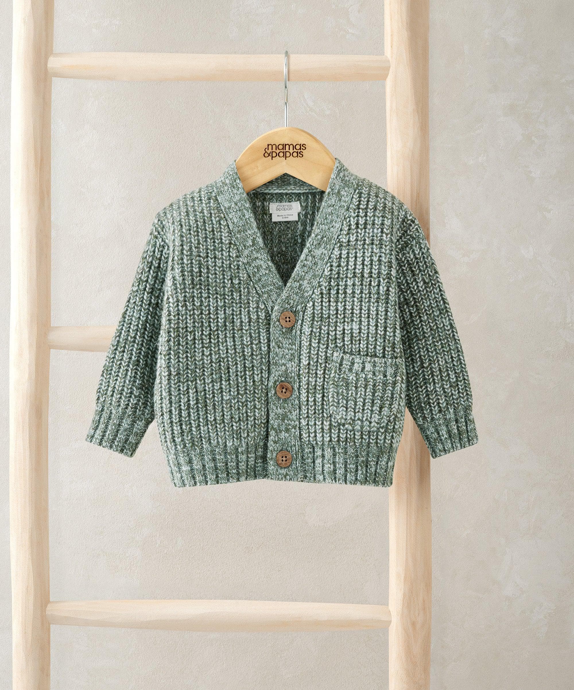 Mamas & Papas Grey Cable Knit Cardigan