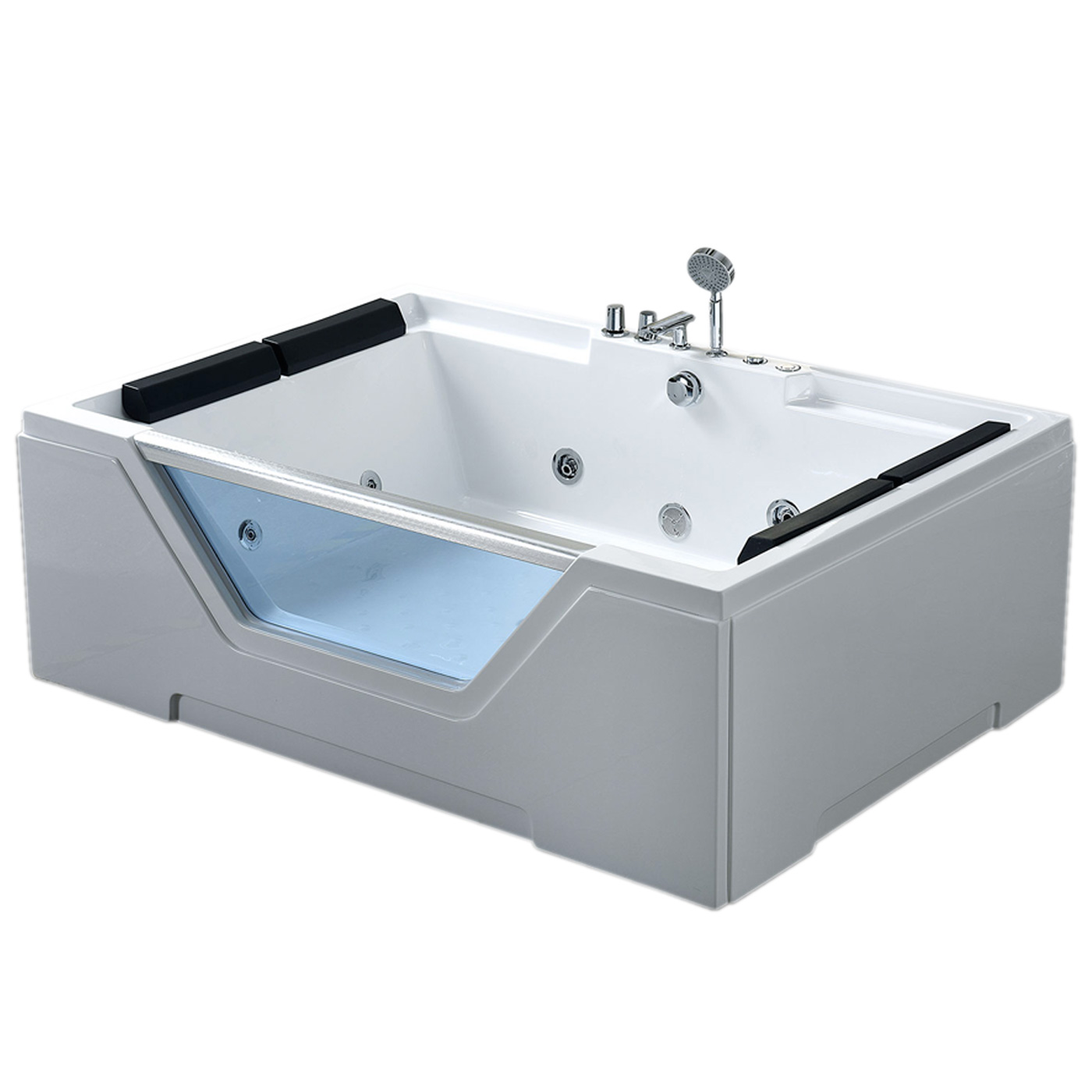 Simbashopping Linda Whirlpool Bath Tub Spa For 2 Persons Hydrotherapy 170 x 120cm Hot Tub white