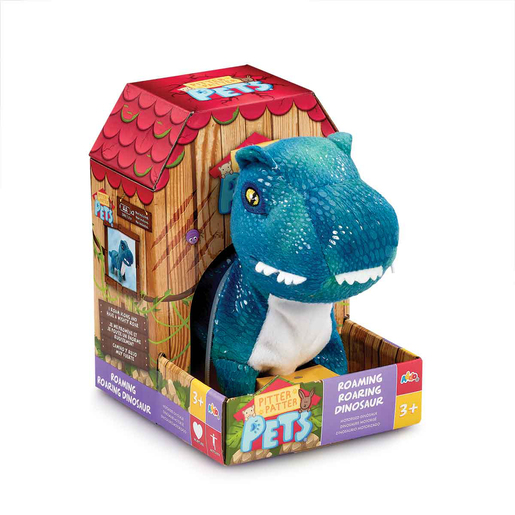 Addo Toys Pitter Patter Pets Roaming Roaring Dinosaur - Blue Raptor Electronic Pet