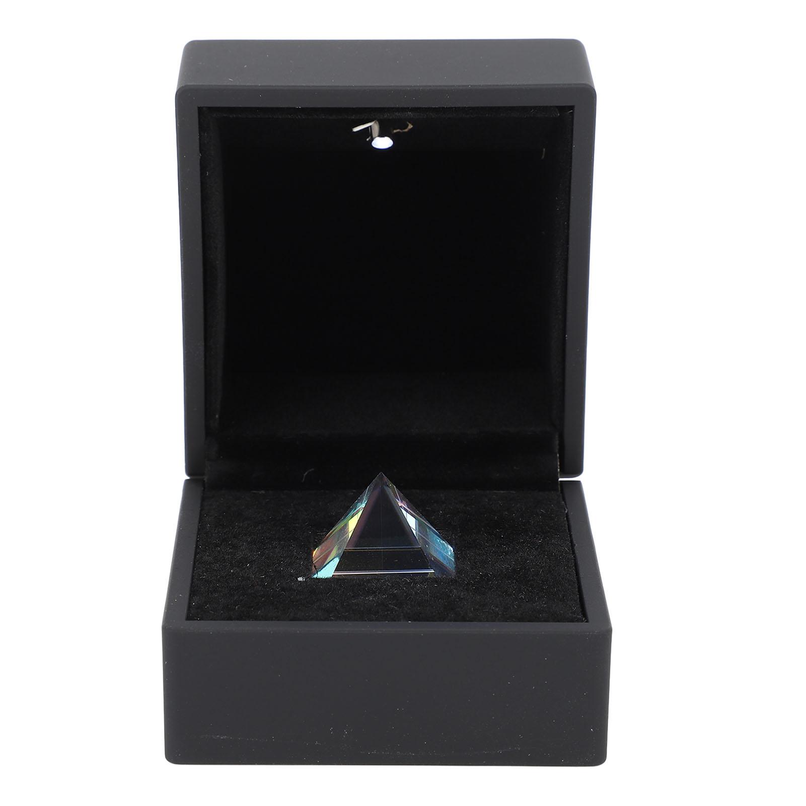 Koogeelife K9 Optical Glass Pyramid Prism 20mm Pyramid Shape Colored RGB Dispersion Prism for Photo