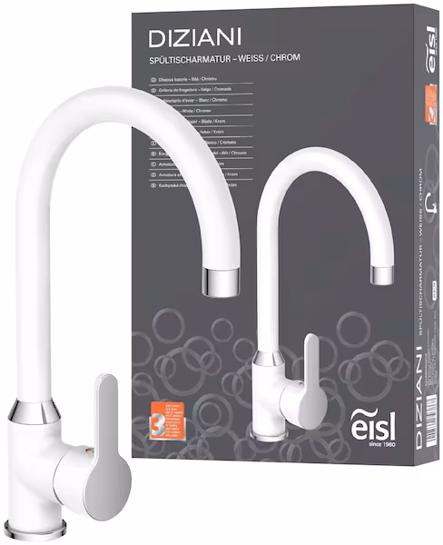 Möbelix Eisl Kitchen Mixer Tap Diziani White-Chrome Taps