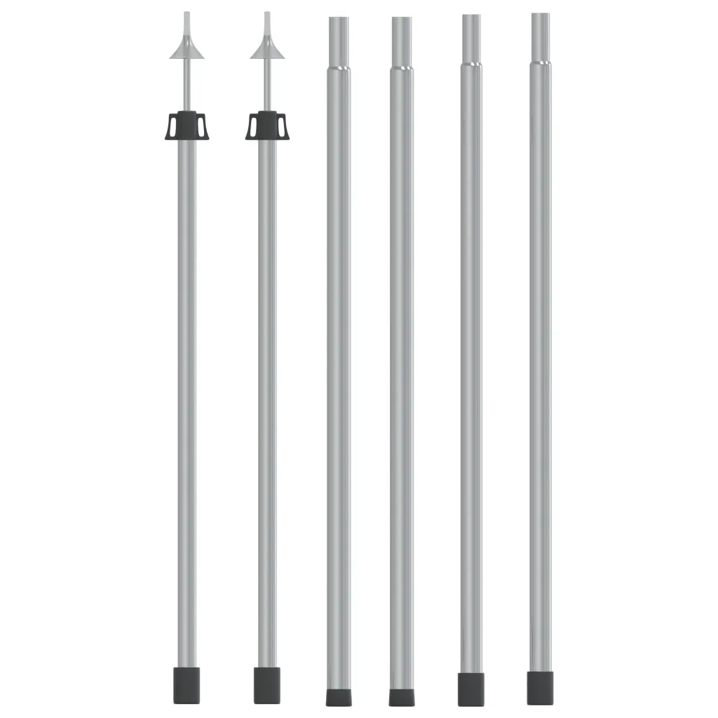 VidaXL Telescopic Tarp Poles with Length of 102-260 cm 2 pcs Aluminum