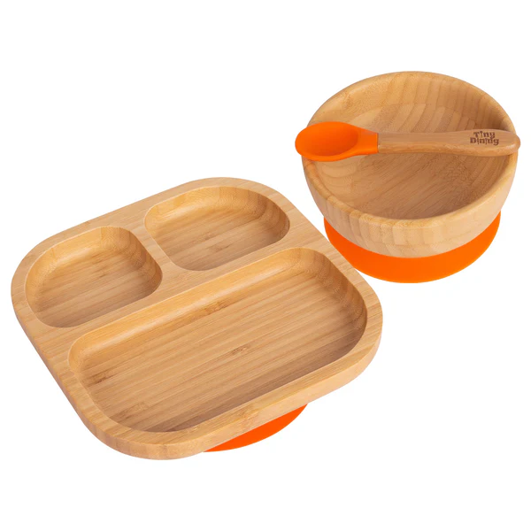 Children's 3 Piece Dinnerware Set, Service for 1 orange