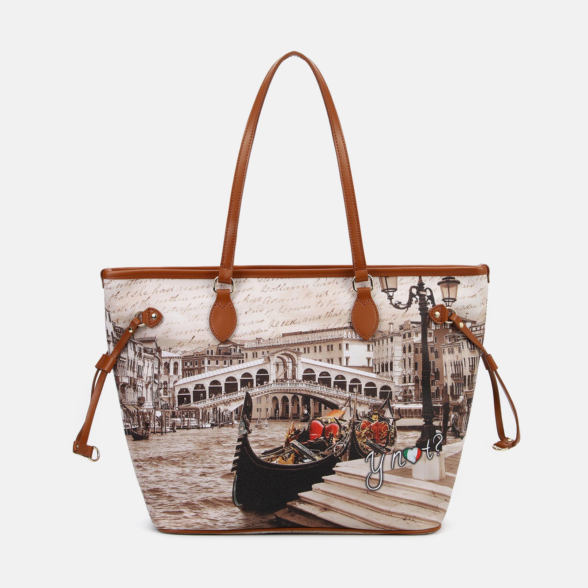 Ynot Ynot? Borsa Shopping Yes Bag Stampa Città Venice Postcard Da Donna