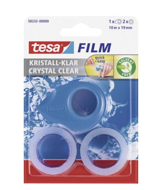 Tesa Professional Dual Tape Dispenser Set: Includes 2 Units and 10m x 19mm Tape Rolls