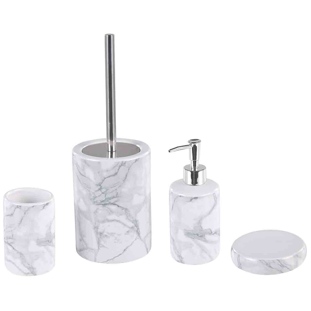 Beliani 4-piece Bathroom Accessories Set Arauco Ceramic White